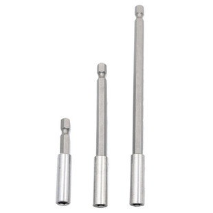 6.35内六角批头加长杆 4磁性连接杆50 100mm 风批加长套筒1