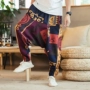 Quần áo nam phong cách Trung Quốc Dongba in hoa văn lớn pants quần củ cải giản dị kiểu retro quốc gia lỏng lẻo cộng với phân bón XL - Quần tây thường quần âu