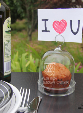 蛋糕玻璃罩展示盒防风圆形底座