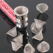 烟斗助燃网过滤网片烟斗配件不锈钢金属烟斗烟锅水烟壶用V型网