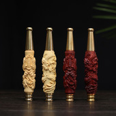 雕龙铜币蝙蝠红木精美雕刻烟嘴过滤嘴过滤器便携男士 粗细两用烟具