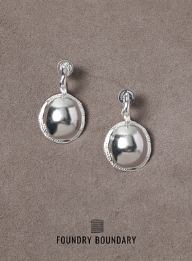FOUNDRY BOUNDARY设计师品牌纹理圆盾耳坠