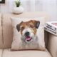 水彩狗狗汪星人加密亚麻抱枕卧室靠枕靠垫靠背午睡卡通方形可爱