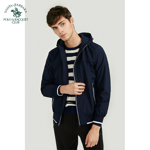 POLO圣大保罗春秋季新款高端男款休闲连帽防风外套单夹克男士上衣