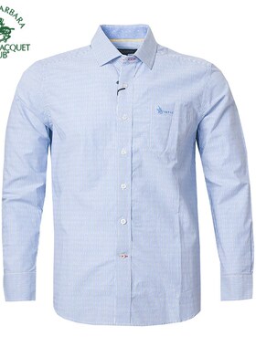 圣大保罗POLO商务男衬衣纯棉款条纹长袖衬衫PS15WH029