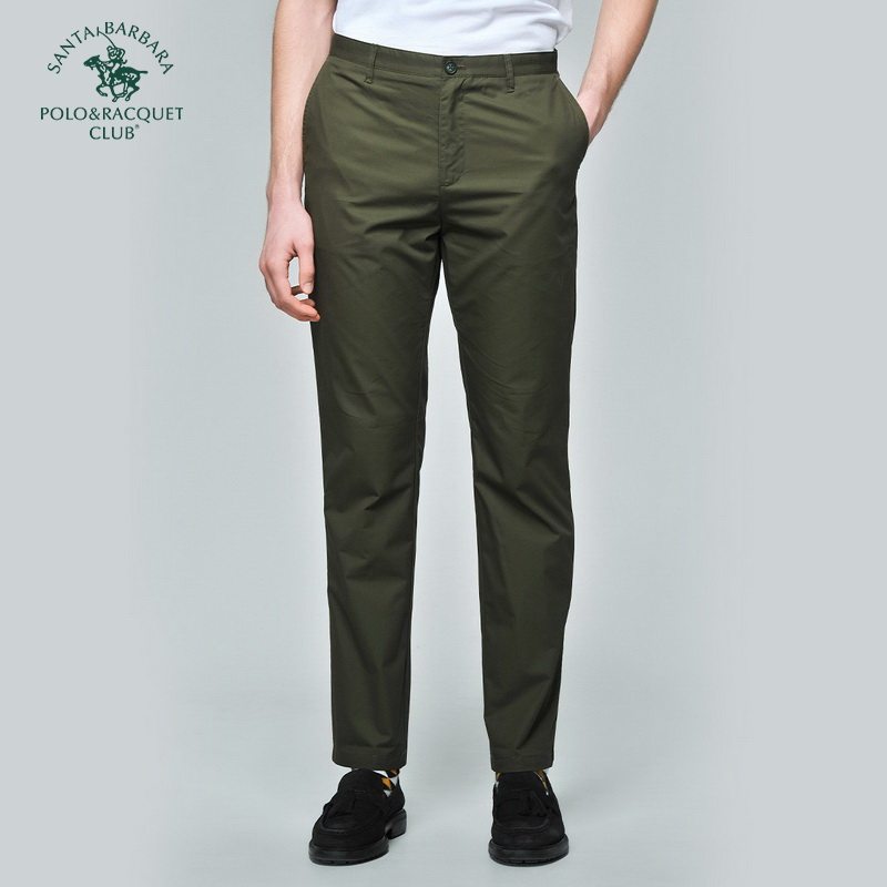 圣大保罗夏季薄款休闲裤纯棉仿天丝宽松合身直筒长裤子中年男裤