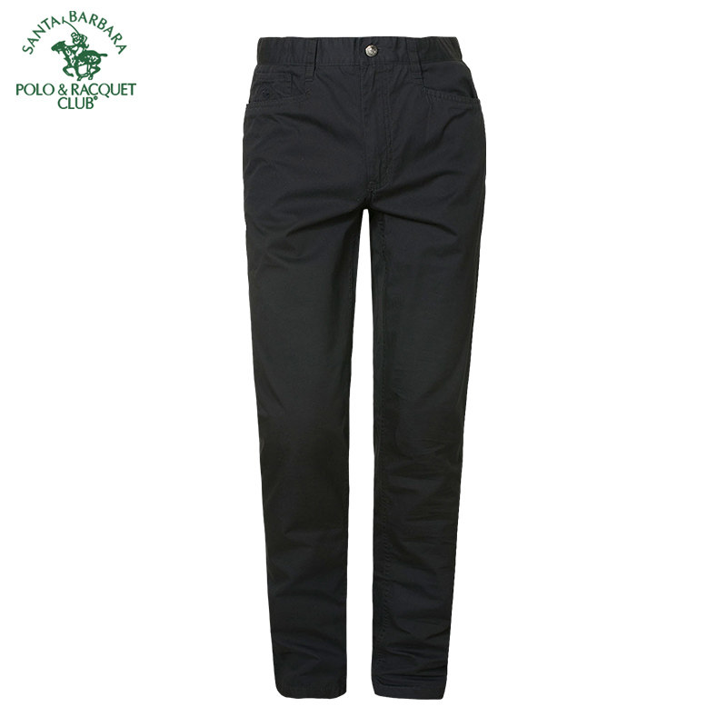 POLO圣大保罗春夏季男款长裤中腰修身直筒裤子全棉男士商务休闲裤