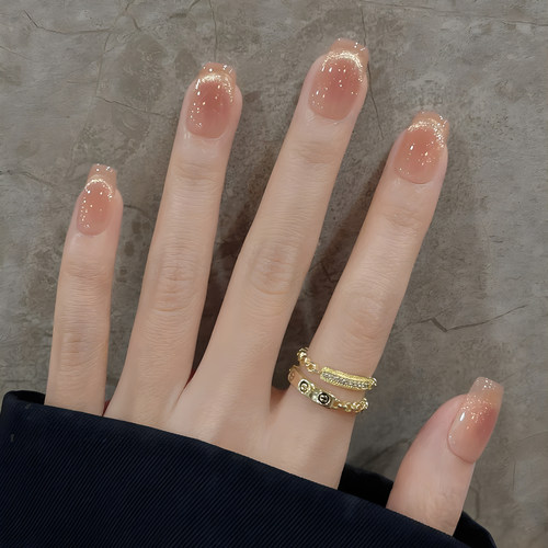 纯手工穿戴甲2025新款裸色猫眼