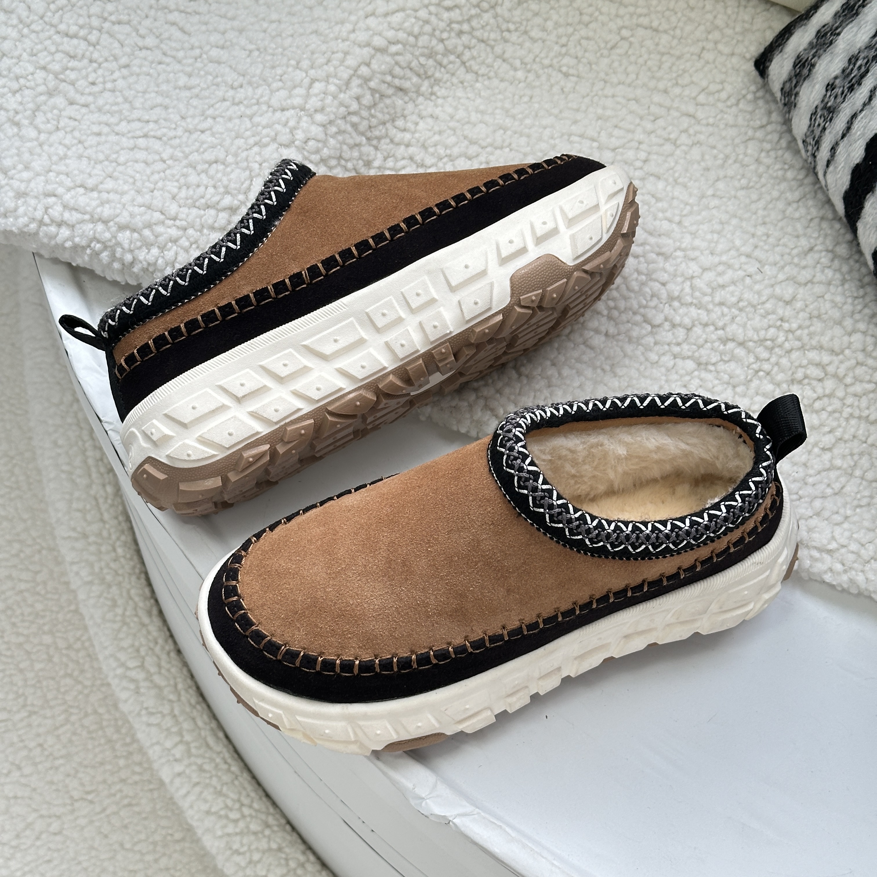 运动穆勒毛毛鞋一脚蹬