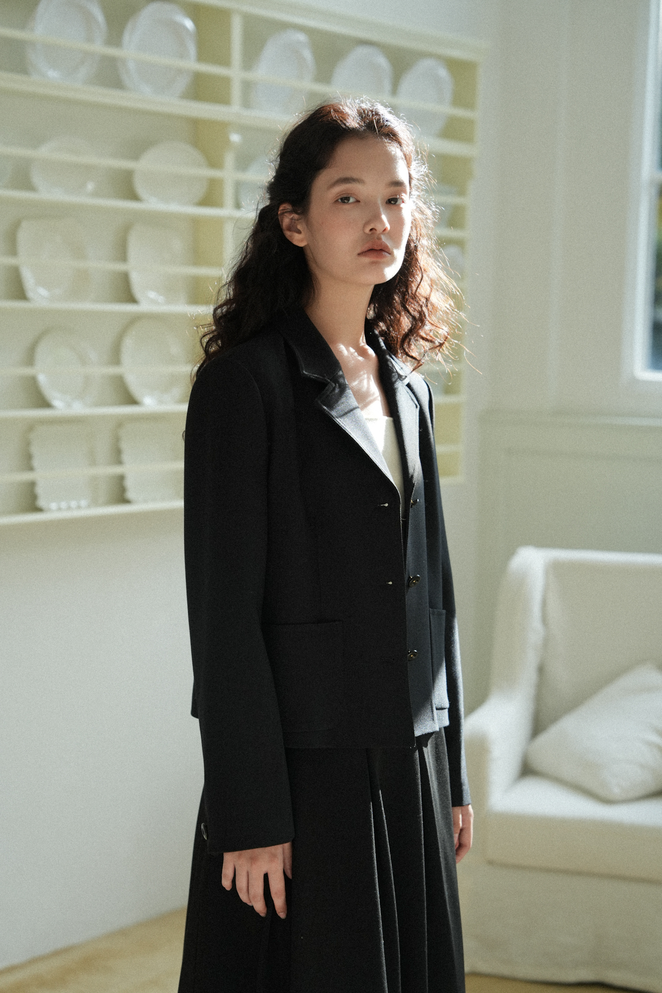 DailyCloset 2024新款时尚文艺通勤小西装外套女黑色显瘦初秋夹克