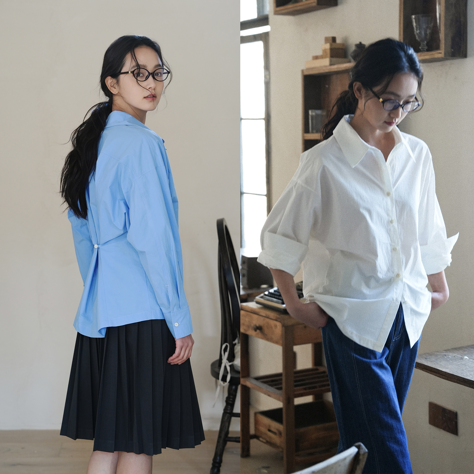 DAILY CLOSET解构主义 收腰两穿长袖衬衫百搭知性简约通勤