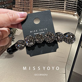 韩国捷克钻香蕉夹马尾竖夹大号防滑后脑勺盘发发夹发卡镶钻扭扭夹