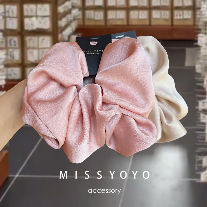 韩国东大门新款优雅质感缎面暗纹大肠发圈简约时尚百搭丸子头发绳,饰品/流行首饰/时尚饰品新,发饰,淘宝优惠券,粉丝福利购,淘宝优惠卷