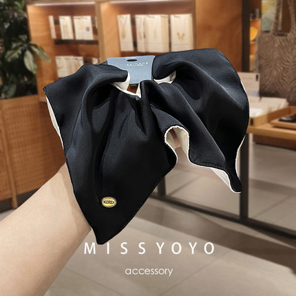 韩国东大门缎面方巾发圈肥肠圈双面高级感发绳四角发圈马尾扎头发