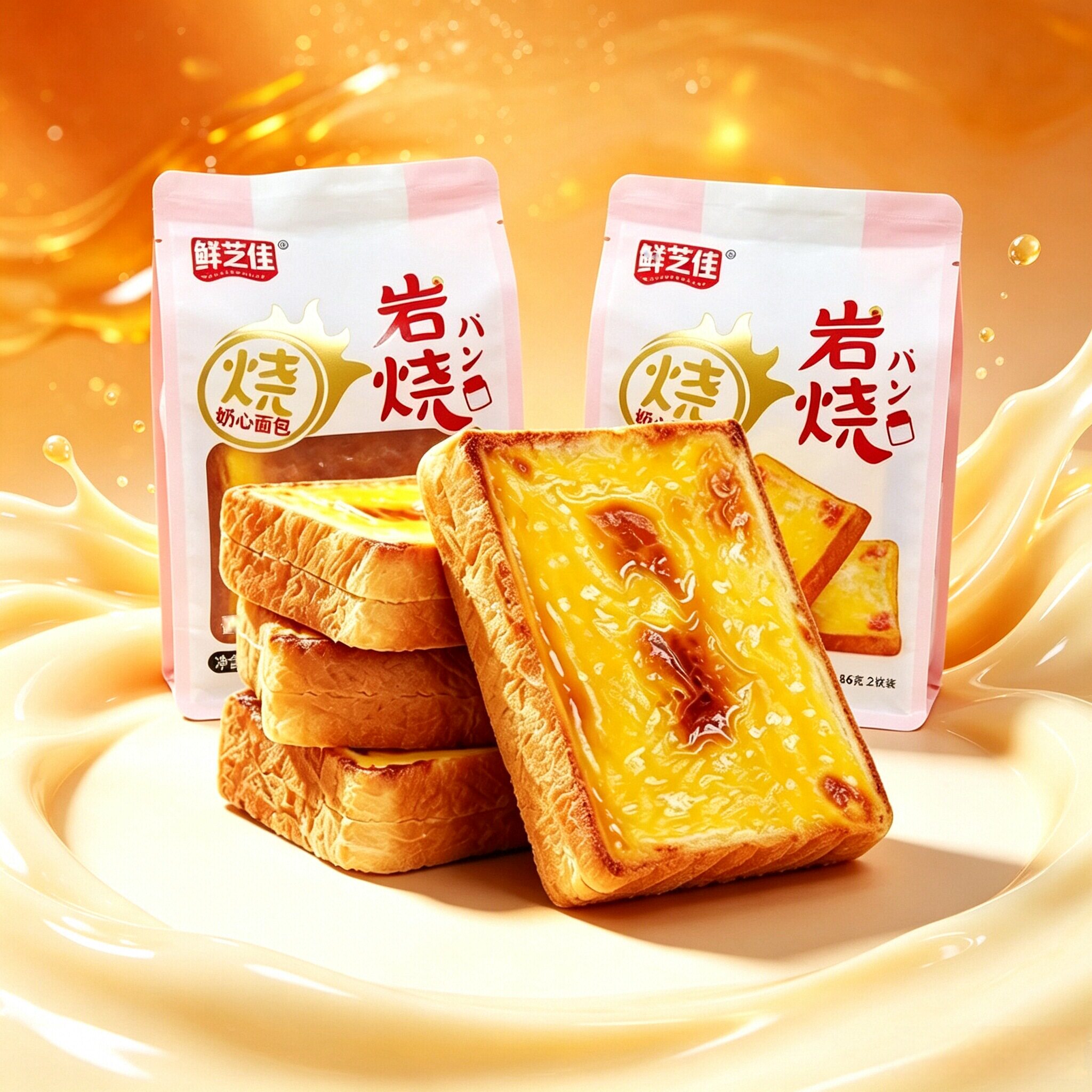 岩烧奶心面包吐司乳酪蛋奶味早餐学生零食宿舍课间上班族独立包装