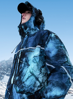 exciTING&ALPVILE联名专业滑雪服单板男女全压胶防风防水衣裤套装