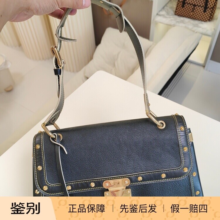 高端稀有款05年 中古包lv黑金苏哈里小号山羊皮单肩包22*18DU1025