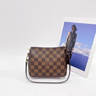 全原皮95新中古包lv棋盤格豆腐包方胖子單肩腋下包可斜挎17