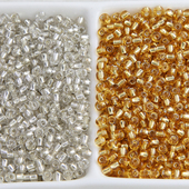 金银色灌银玻璃米珠2 4mm隔珠珠子diy串珠材料散珠手链饰品配件