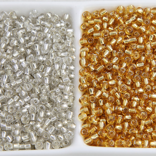 金银色灌银玻璃米珠2/3/4mm隔珠珠子diy串珠材料散珠手链饰品配件