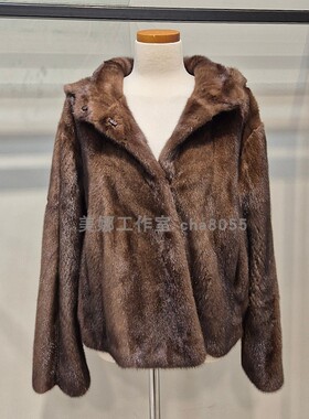 Michaa 奥特莱斯减龄连帽皮草短外套 不议价包快递