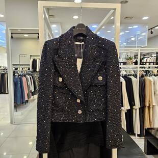 Michaa 小翻领粗花呢外套 奥特莱斯代购