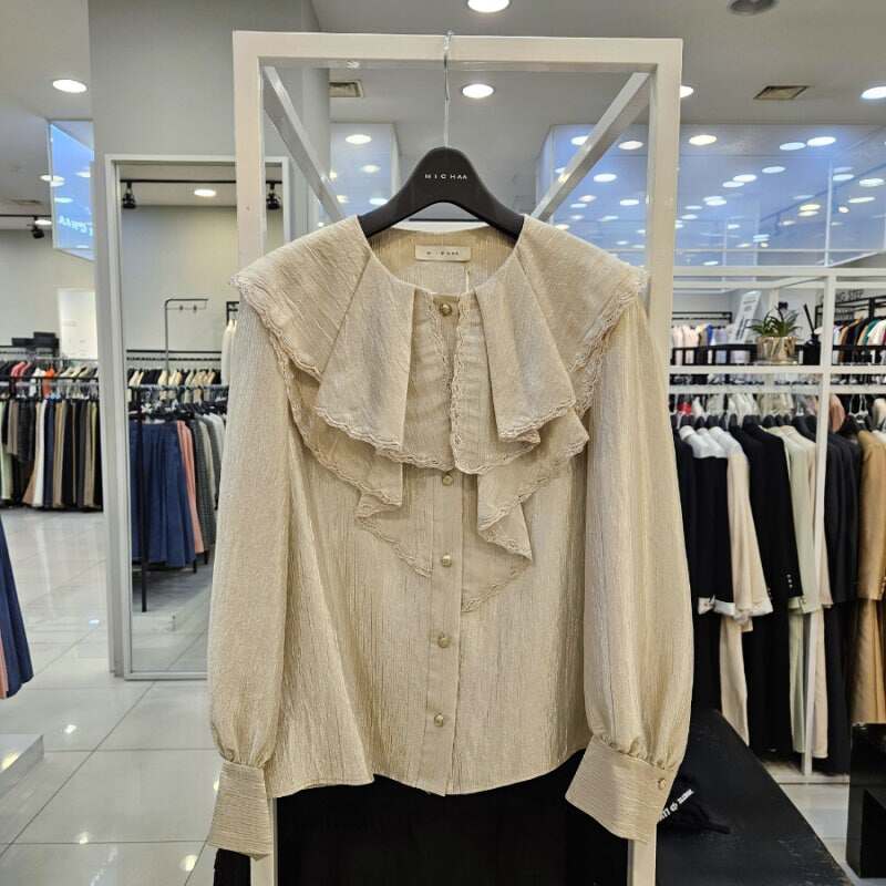 Michaa 奥特莱斯代购 荷叶边衬衫
