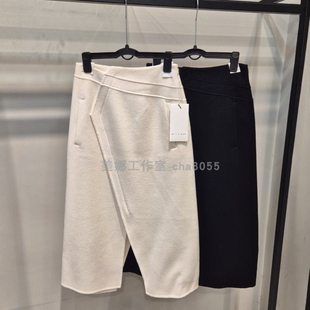 Michaa 奥特莱斯代购 设计款毛呢半身裙 包快递不议价