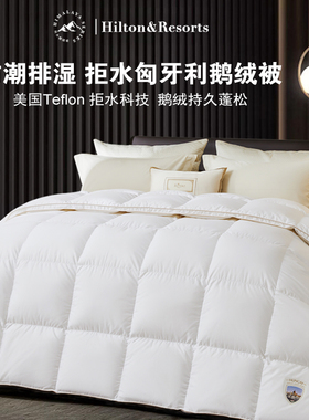 Hilton&Resorts酒店拒水羽绒被95白鹅绒被加厚冬被子母被二合一