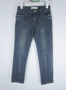 专柜正品saidian/赛典 春夏修身显瘦七分牛仔裤女M 三标齐全