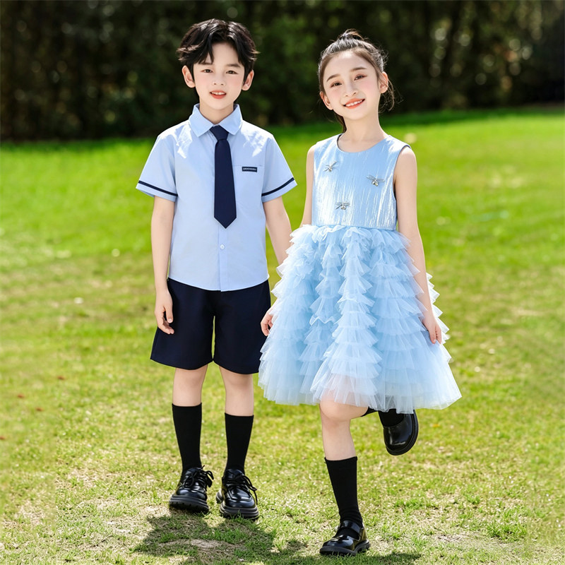 六一男女童学院风透气合唱服