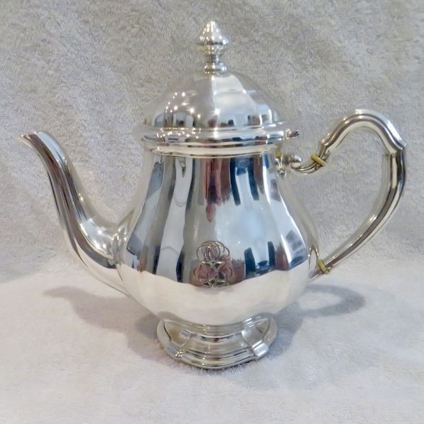法国古董银器950纯银大号茶壶