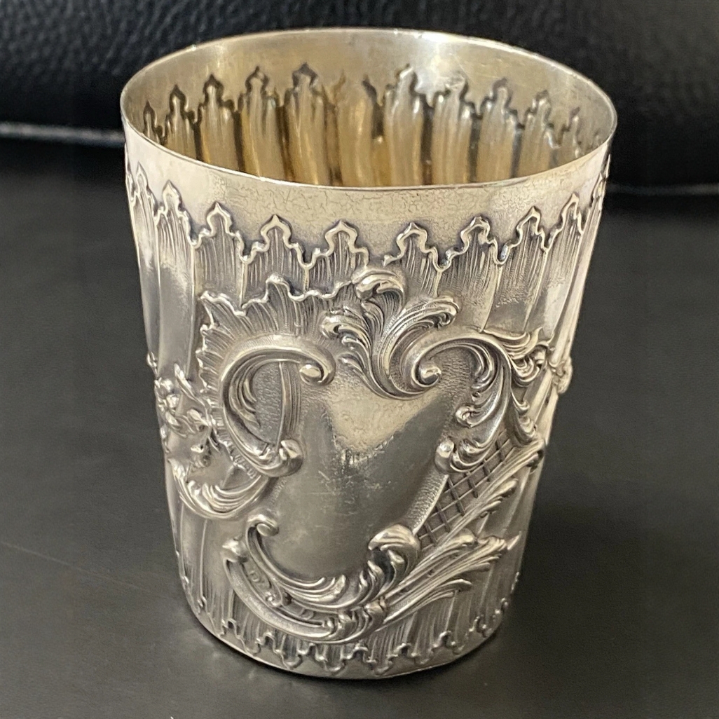 法国大银匠古董950纯银手握杯