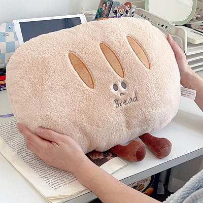 可爱面包抱枕被子两用二合一办公室午休靠枕午睡毯子车载枕