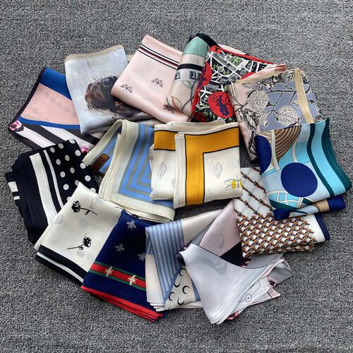 真丝围巾次品亏钱清仓处理100%桑蚕丝韩版丝巾小方巾5条包邮