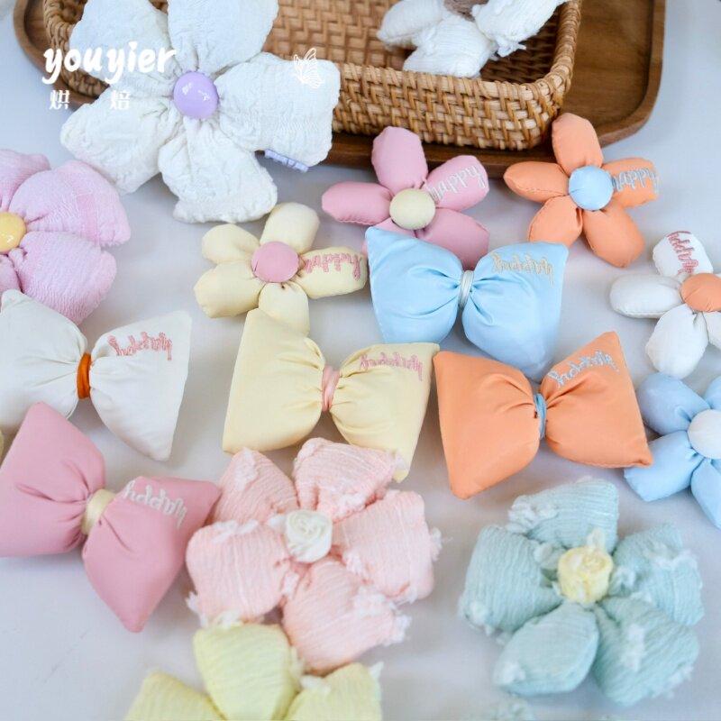 【youyier】儿童节立体充棉布艺花朵泡芙蝴蝶结DIY节日装饰材料