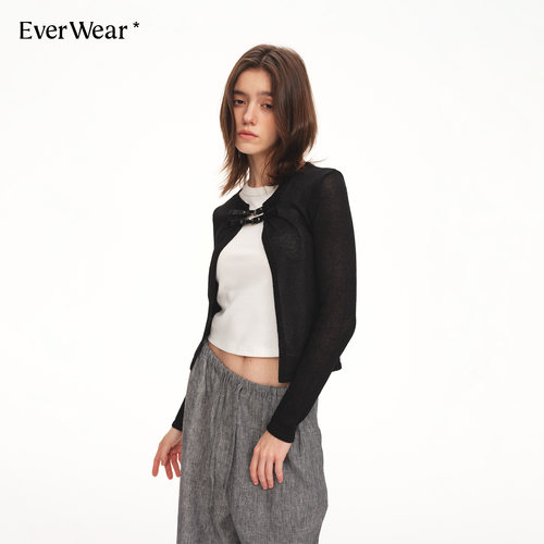 EverWear黑色针织开衫女夏季