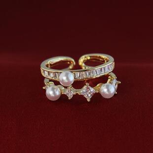 因缺斯汀星落简约开口戒指气质百搭清新可调节指环女精致设计感