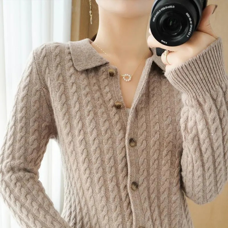 早春秋季针织开衫女士毛衣短外套2023年新款上衣设计感女小众洋气