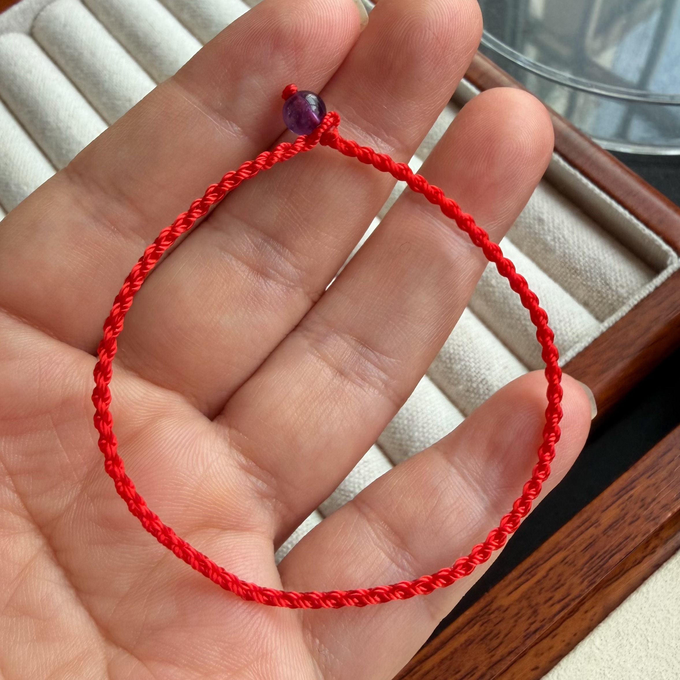 本命年细款红绳手链女生旺运手工手链