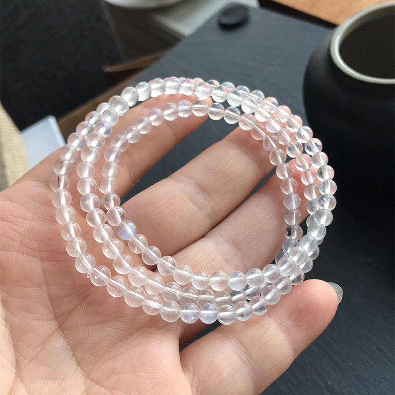 天然斯里兰卡冰种蓝女蓝光奶油体