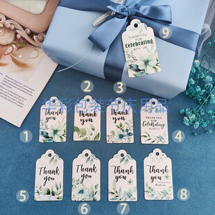 thankyou字样礼盒吊牌烘焙包装装饰卡片酸奶瓶感谢挂牌布丁瓶挂签