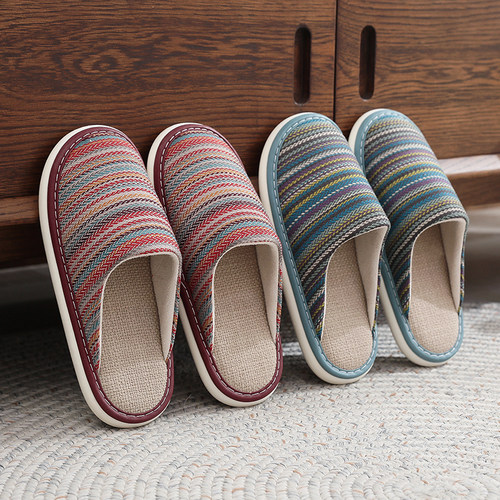 波西米亚麻包头凉拖鞋防滑软底