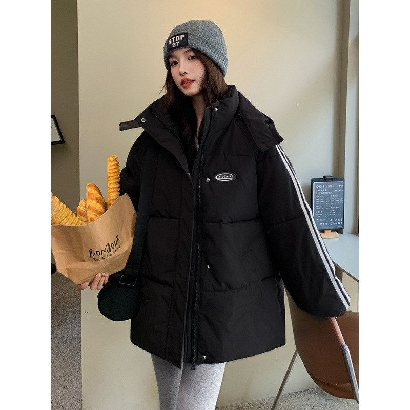 2025棉衣黑色潮女外套加厚冬季