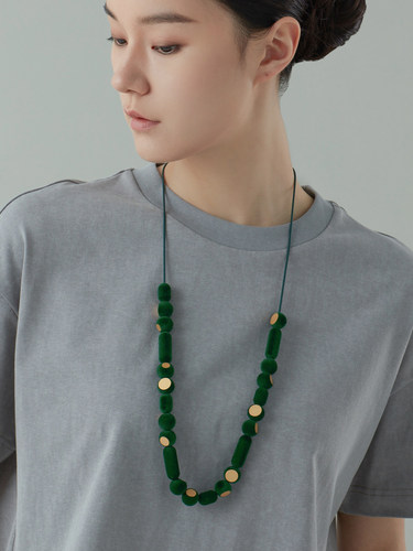 朗睦原创3d植绒工艺可调节项链女