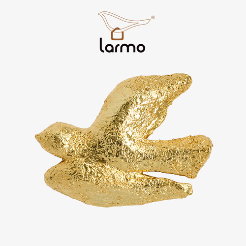 朗睦原创小鸟造型金色复古胸针女