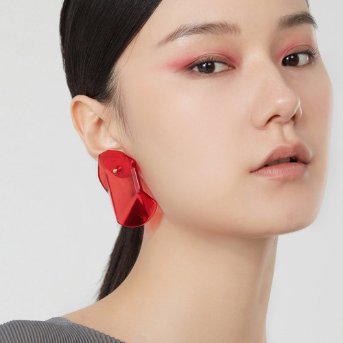 王菲春晚同系虾片耳环女3d工艺