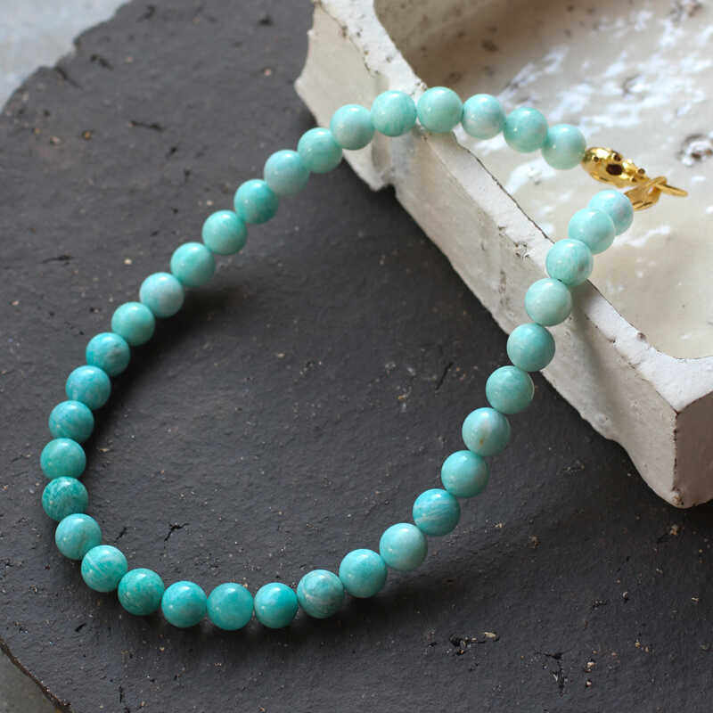 朗睦原创天然渐变色天河石进口新中式手工串珠项链女礼物小众设计