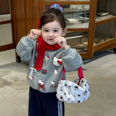 女童可爱KT猫印花上衣休闲长裤