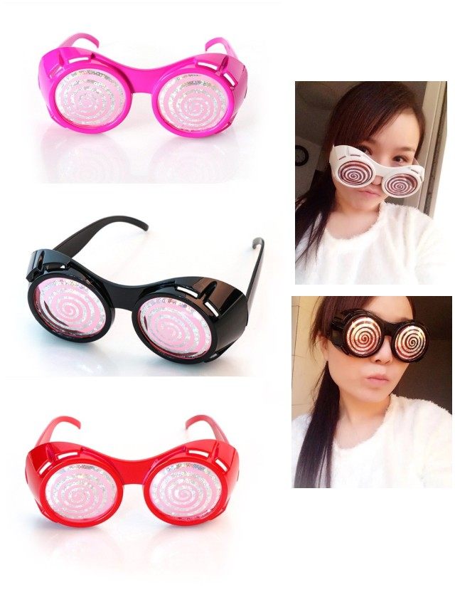 演出道具派对眼镜搞怪眼镜搞笑眼镜晕眩眼镜夸张时尚黑色圈圈眼镜